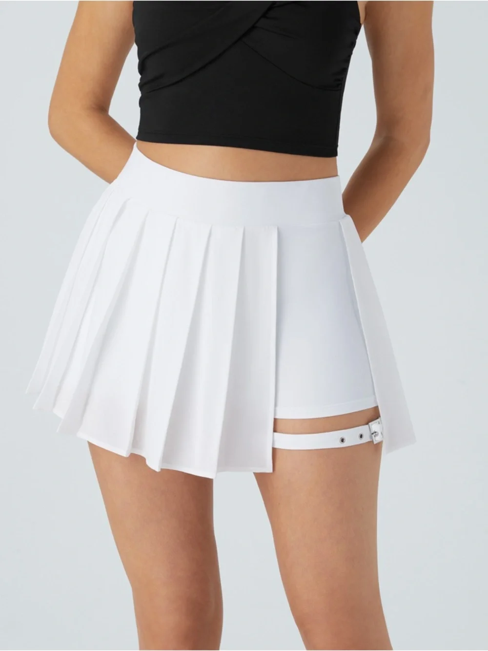 Halara Breezeful High Waisted Pleated Skirt S White 2-in-1 Taylor Swift Style - Picture 2 of 8